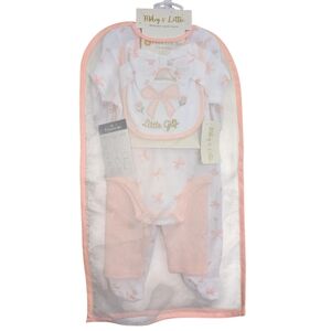 Mikey & Lottie Baby Girls Clothing Set 7 Piece 3-6 Month Peach and white Set